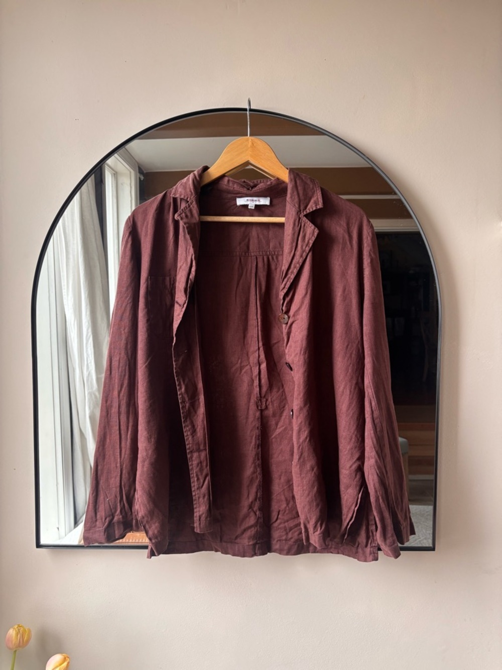 RODIER | burgundy linen button up | size 42